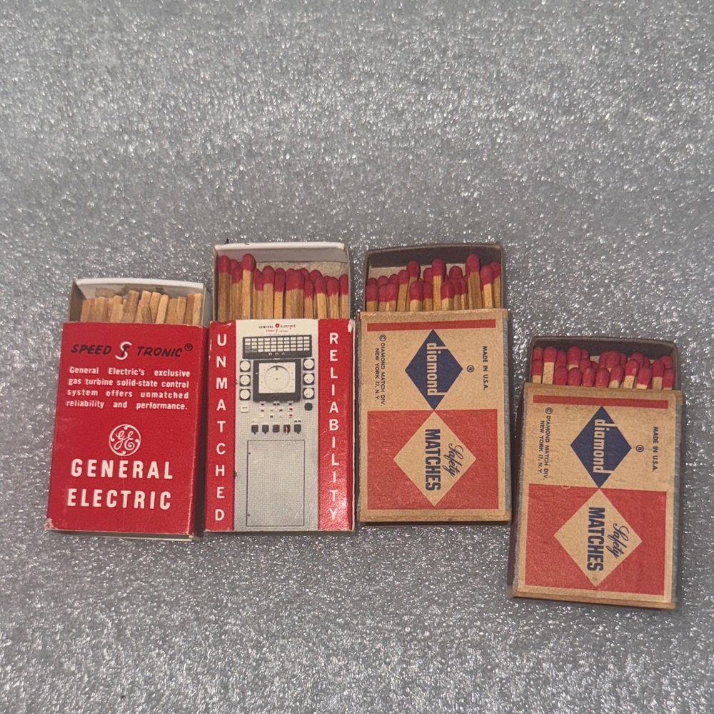 Vintage Rare Matchbooks 4 total‎ General Electric and Diamond